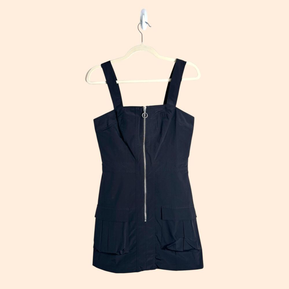 Amanda Uprichard Black Mini Dress with Front Zip